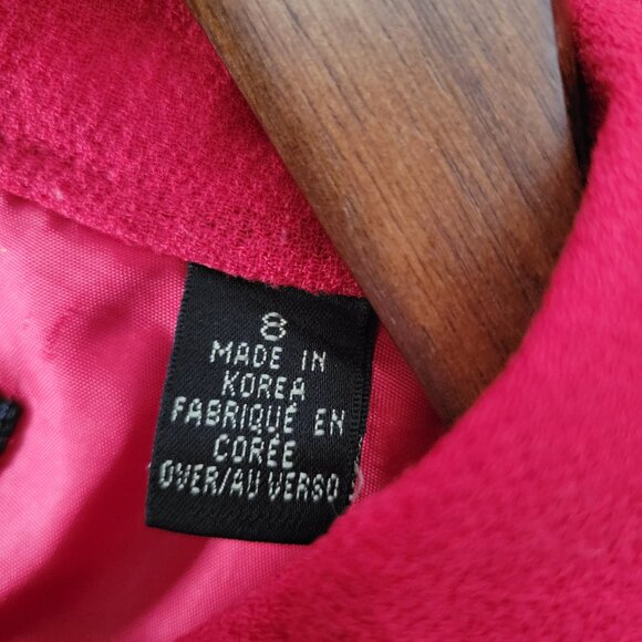 Dana Buchman 100% Wool Button Closure, Women’s 8, Red Blazer 2 front pockets - Picture 5 of 8